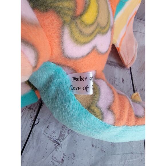 Dragon Stuffed Animal Plush 13in Tall Floral Pattern Possibly Handmade - Picture 6 of 9